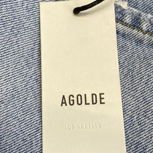 AGOLDE Women’s Hilla Mid-Rise Back-Slit Maxi Skirt – Mid Indigo Blue – Size 26 - Picture 2 of 11